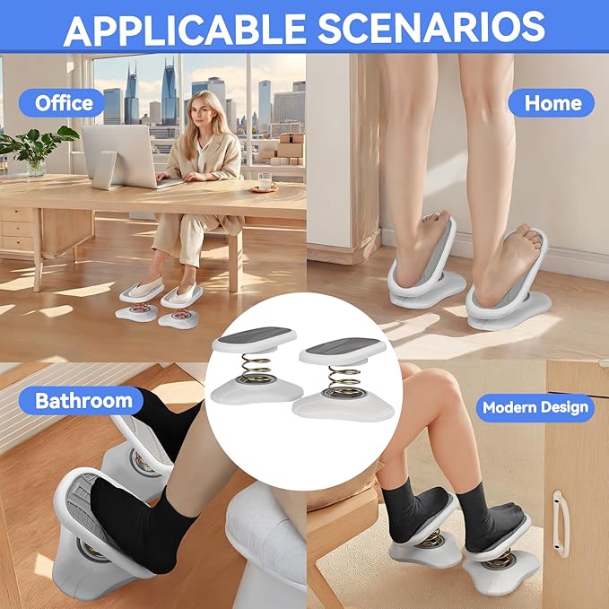 Foot Rest for Under Desk at Work ，Ergonomic Foot Stool Under Office Desk - Rocking for Fidgeters，Effectively Relaxes The Leg Muscles，2 Pieces Grey