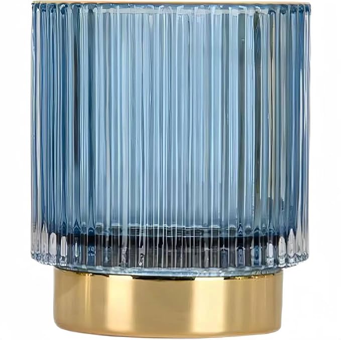 Exquisite Pen Holder for Desk Cute Office Supplies Cubicle Decor Kawaii Workspace Accessories Boho Makeup Organizer for Women Girls Pencil Cup Aesthetic Clear Caddy for Home Office (Small Blue)