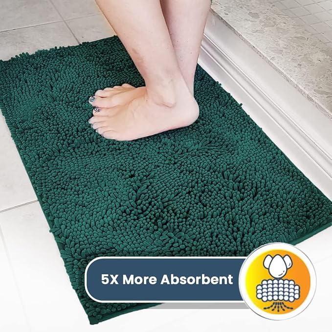 Muddy Mat® | Super Absorbent Door Mat Indoor, Microfiber Quick Dry Chenille Entryway Rug, Non-Slip Front Door Mat, Indoor Mats for Entryway, Machine Washable Pet Rug, Slate Blue 19" x 30"