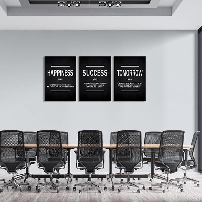 KAWAHONE Motivational Success Quotes Wall Art, Positive Entrepreneur Tomorrow Poster Inspirational Happiness Relaxing Wall Hanging Picture Decor for Home Office Workplace Gift for Business Leadership