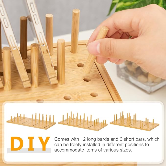 Homde Office Charging Station Organizer: 2 Layer Charger Holder (Natural) | Bamboo Electronic Docking Stand for Multiple Devices Tablets Phones - Drawer for Home