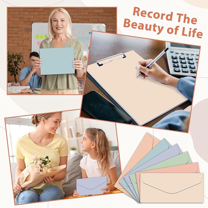 120 Pcs Manilla Stationary Letter and Envelopes Set Include 60 Pastel Computer Paper and 60 Envelopes Colored Stationery for Boho Letter Writing Printer Note Paper for Classroom School Office 8.5 x 11