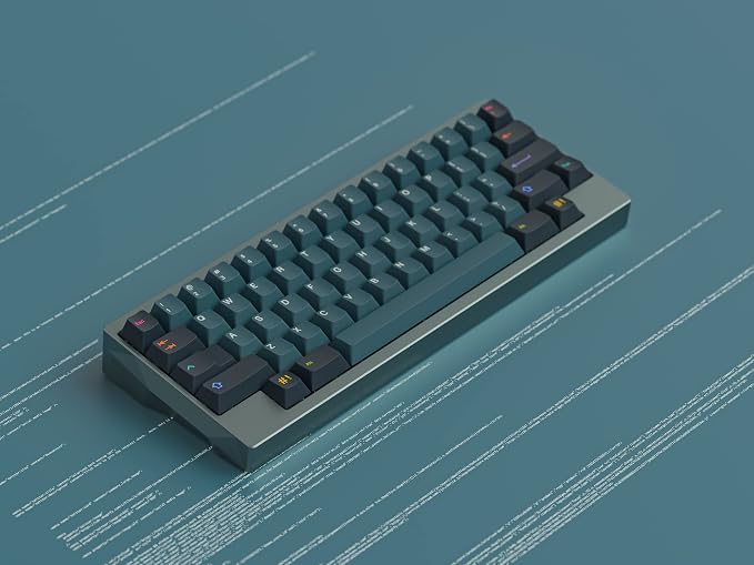 Kono KDS Solarized Dark Keycap Set - Base Kit, Artisan, Coding, Blue, Black, PBT Keycaps