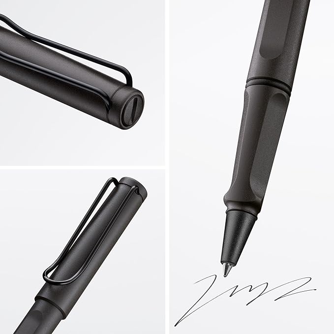 LAMY safari umbra - Rollerball Pen with ergonomic grip & line width M - for pleasant long writing - made of robust ASA plastic - including rollerball refill LAMY M 63 in black
