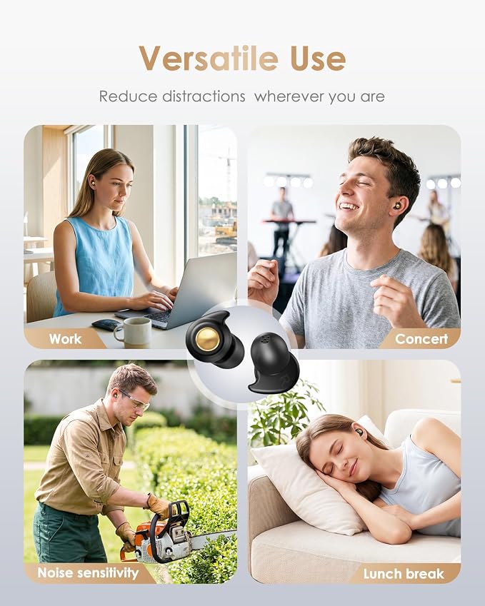 Quiet 2 Ear Plugs, Keychain case, Ultra Comfy, Reusable, 45dB Noise Reduction. Ideal for Sleep, Focus, Travel, Noise Sensitivity. Flexible Hearing Protection + Customizable fit, Black