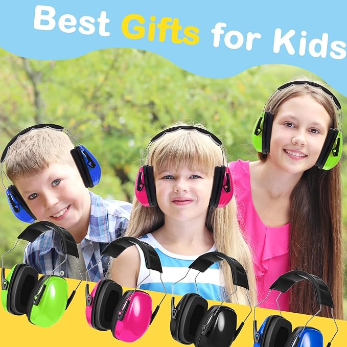 Amylove 12 Pcs Kids Ear Protection Noise Cancelling Headphones Ear Muffs Bulk 27db Adult Noise Reduction Hearing Earmuff(Universal Fit (kids & Adults),Bright Style)
