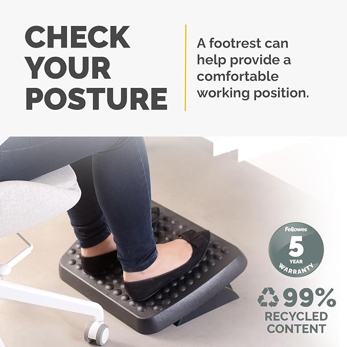 Fellowes 48121 Standard Foot Rest, Graphite (Pack of 2)