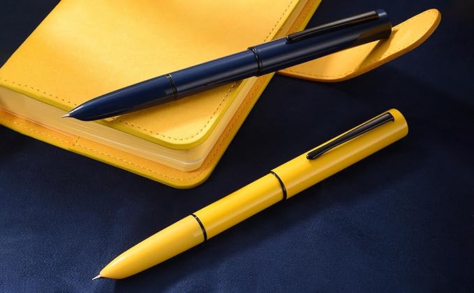 HONG DIAN C1 Fountain Pen Fine Nib, Modern Red & Classic Retro Design Metal Pen with Ink Converter
