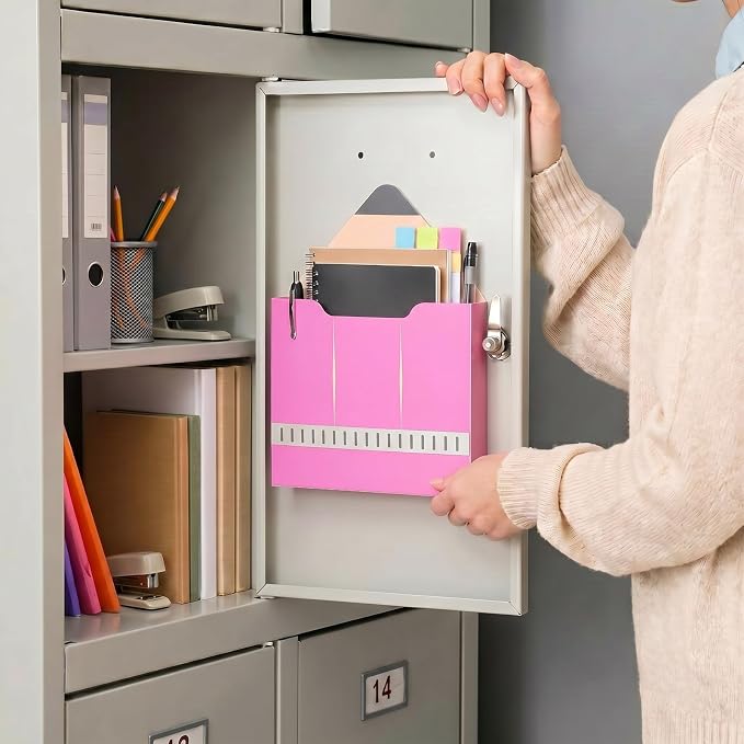 Gilprop 8 Pack Magnetic File Holder, 10"x13"x1.2" Magnetic Wall File Folders for Whiteboard, Hanging Classroom Organizer Storage, Refrigerator Magazine Holder for Mail Letters Paper Desk Office