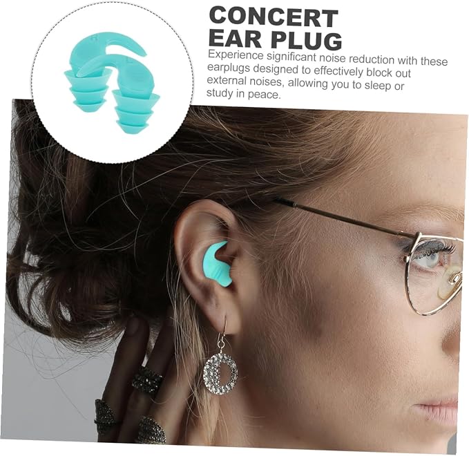 Holibanna Noise Canceling Silicone Studying Working Comfortable Pressure Fit Durable Reusable Noise Reduction Earbuds for Women Men
