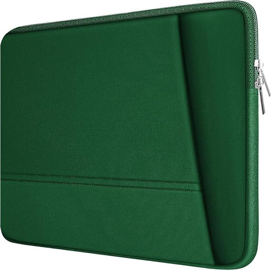 Laptop Sleeve 15.6 inch, Sturdy Portable Monitor Computer Laptop Case, Carrying Sleeve Bag 15.6'' with Pockets for MacBook PC Mac HP Lenovo Dell Asus Xbox Switch, Deep Green
