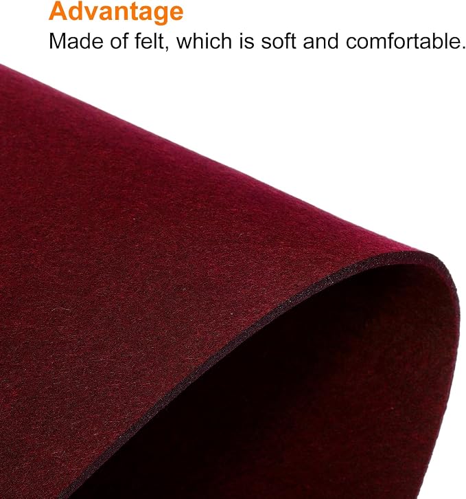 PATIKIL 28"x13" Desk Mat Protector, Felt Dual Side Mouse Pad Writing Mat for Office Home, Red