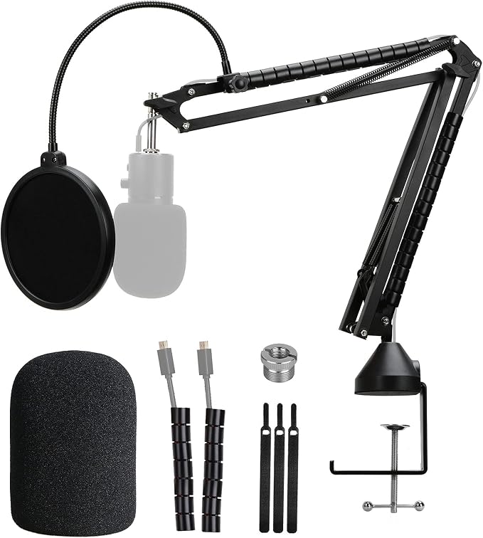 Razer Seiren X Boom Arm with Pop Filter - Professional Mic Stand for Broadcasting and Recording by YOUSHARES