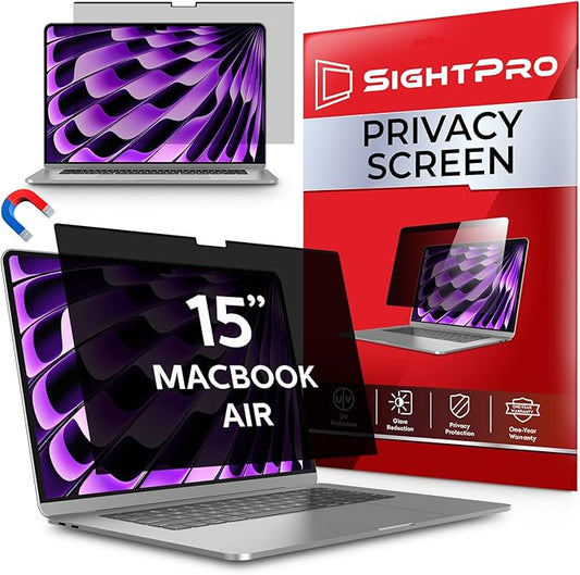 Magnetic Privacy Screen for MacBook Air 15 Inch (2023-2025, M2, M3, M4) Patented Removable Laptop Privacy Filter Shield and Protector