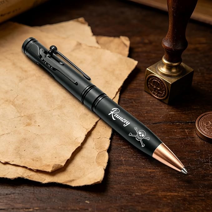 Custom Bolt Action Pen Gift Set with Engraving Personalized Metal Pen Gifts for Men Husband Father Boyfriend Grandfather Brothers Graduate (Bullet Pen)