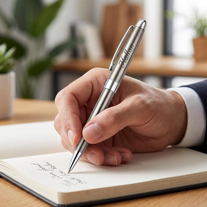 Ancolo Personalized Executive Business Pens - Medium Point Black Ink with 10 Extra Refills Custom with Your Name or Message, Gift for Students/Teacher/Manager/Lawyer/Professor 5PCS/Pack