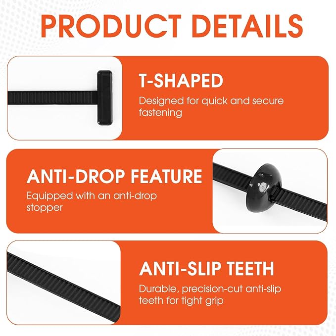 50 Pcs Nylon Universal Cable Tie Buckles — Heavy-Duty Zip Tie Buckle Clips with Pin & Button Design, Self-Locking, UV Resistant, Easy Install for Car Bumper, Fender & Auto Body Repair