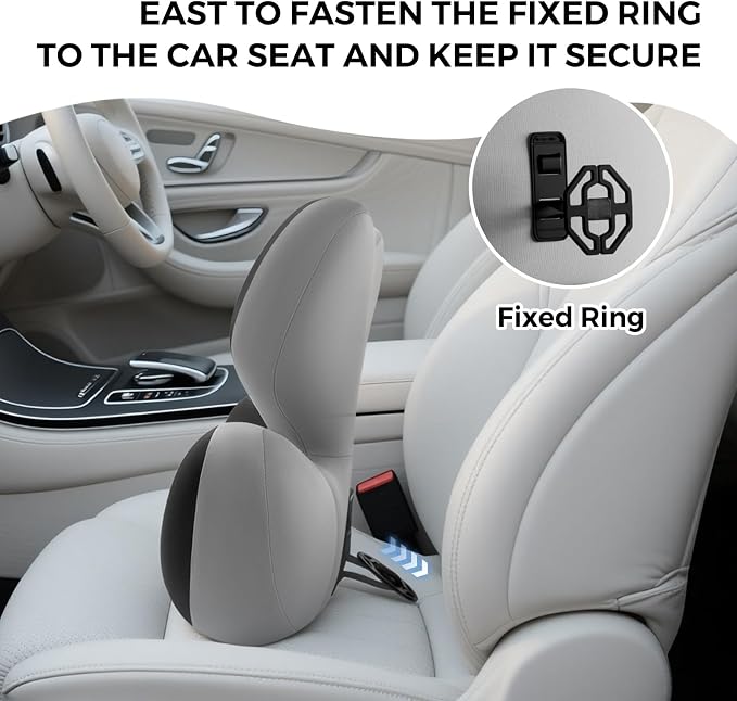 BEBAS Lumbar Support Pillow for Car, Ergonomic Memory Foam Back Cushion for Driving, Lower Back Support for Pain Relief, Lumbar Cushion for Car Seats, Office Chairs, Wheelchairs - Blackgray