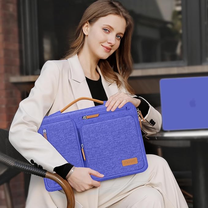 MOSISO 360 Protective Laptop Case 16 inch, 15-15.6 inch Laptop Sleeve Compatible with MacBook Pro 16, HP Acer Dell Lenovo ASUS, Side Open Carrying Case with 4 Zipper Pockets&Handle, Royal Blue