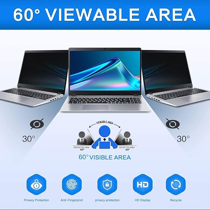 ZOEGAA 14 Inch Laptop Privacy Screen Filter, Compatible with HP Dell Acer Asus Samsung Lenovo Thinkpad, for Removable 16:9 Widescreen Display Laptop Privacy Screen 14 inch and Anti-Glare Protector