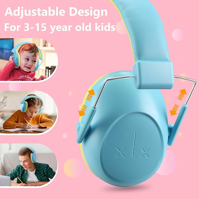 ProCase Kids Noise Cancelling Headphones, Kids Ear Protection Monster Jam Truck, Fireworks Hearing Protection Noise Reduction, Noise Canceling Earmuffs for Sensory Autism Toddler Children -Blue