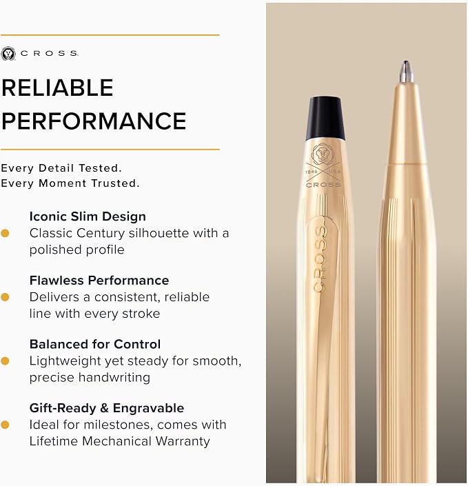 Classic Century 23kt Gold Plated Ballpoint Pen With 23kt Gold Plated Appointments