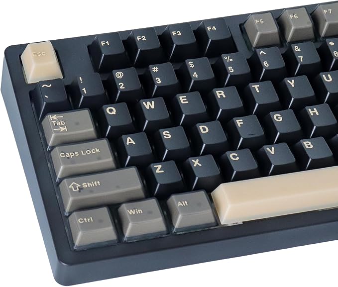 Tsungup Black Translucent Custom Keycaps,163 Keys Double Shot PBT Keycaps,Cherry Profile Key Caps Keyboard Keycap Set for Cherry MX Switches Mechanical Keyboard(Black)