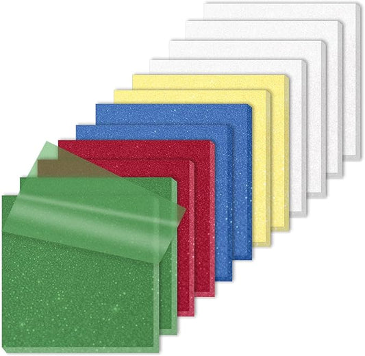 Transparent Glitter Sticky Notes 12 Pack, Sparkly Frosted Dark Star 3x3 Inch, High Transparency Glass-Like Adhesive Clear Seee Through Sticky Notes for Women Office School Supplies (600 Sheets)