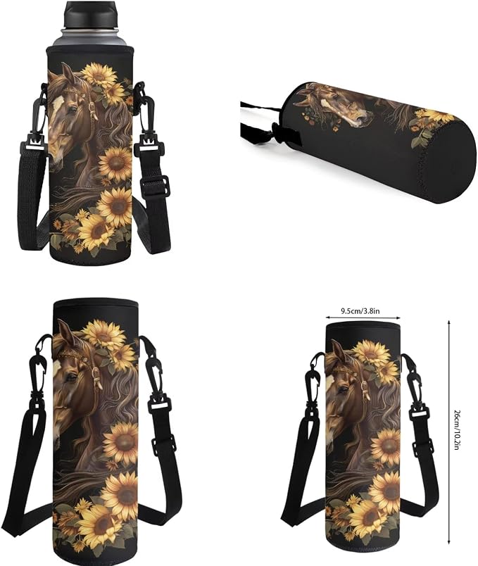 Ystardream Cool Horse Backpack for Girls 6th Grade Kids School Backpack with Lunch Box Set Elementary Student Back To School Bookbag with Water Bottle Sleeve & Pencil Case for Teenager,Black