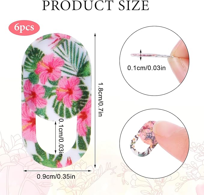JIEYAO 6Pcs Laptop Camera Cover Slide Cute Flower, Ultra Thin Webcam Cover Slide Phone Camera Cover Computer Camera Cover Slide Blocker Slider Fits Laptop Desktop PC Tablet
