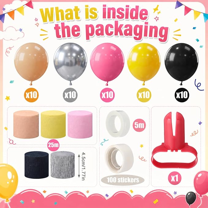 Eaasty 58 Set Pencil Balloon Arch Fringe Backdrop Back to School Party Decorations Balloon Fringe Arch Kit Pencil Theme Photo Backdrops Props Booth for Classroom Welcome Back to School Party Supplies