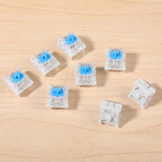 Sibba 60 Pcs Mechanical Keyboard Switches 3 Pin Blue Keyboard Clicker Replacement Clicky Switches Dustproof Clicker Pre-Lubricated Keyboards Accessories for Mechanical Gaming Keyboards, Blue