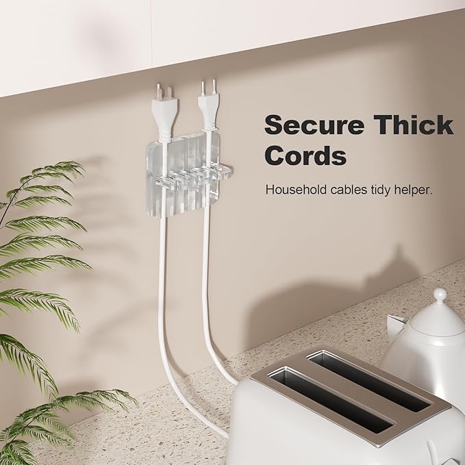 Acrylic Cord Organizer,Cable Management,Cord Holder Management for Tangle-Free Desk & Travel,Phone Charger Holder,Acrylic Desk Accessories （ Clear）