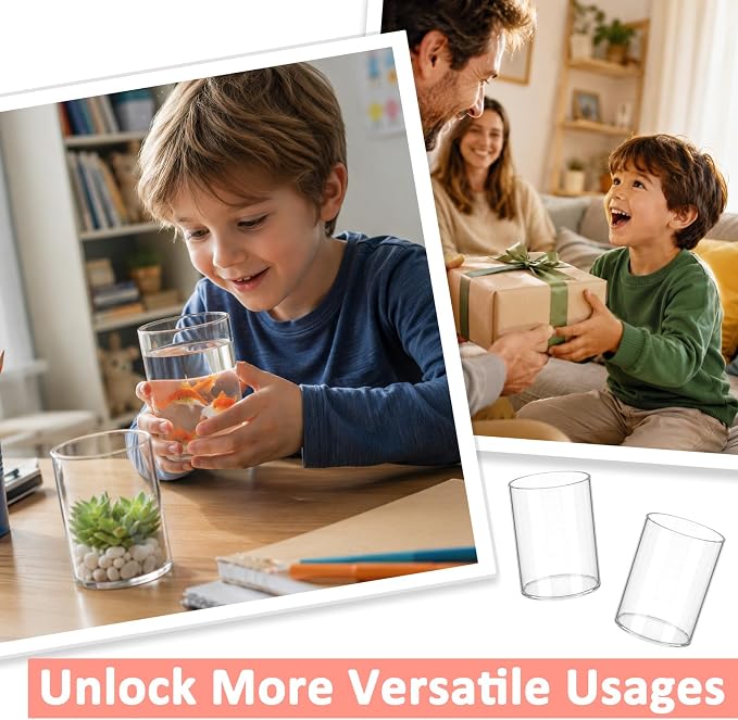 Mototo 6PCS Clear Acrylic Pen Holder Pencil Cup Office Desk Organizer Case | Toothbrush Utensil Holder Marker Makeup Brush Organizer Pencil Box Coffee Stirrers Storage Container for Classroom Counter