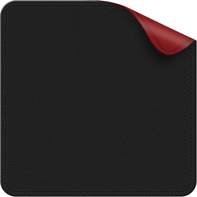 Dual Sided Leather Desk Mat - Waterproof Desk Pad - Ideal for Large Mouse Pad and Desk Mats on Top of Desks (Black, 11"*8")