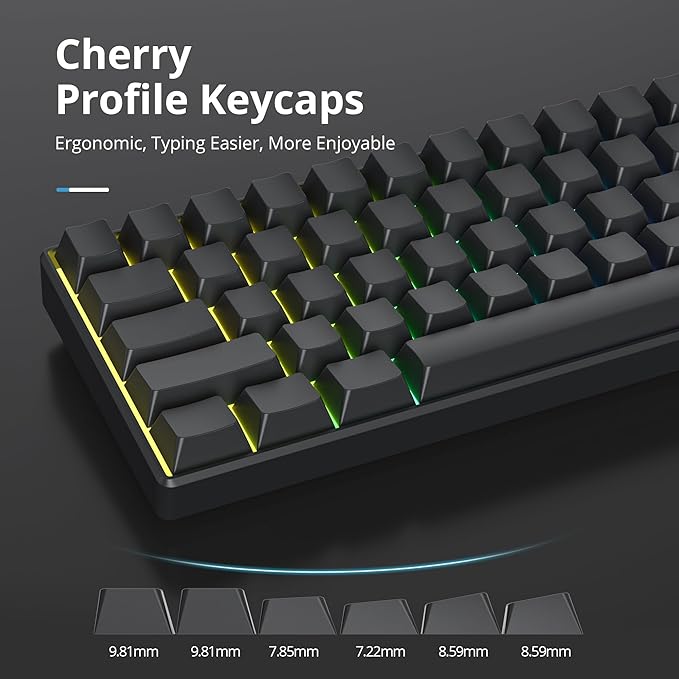 Guffercty kred Black Grey Blank Keycaps Thick PBT Cherry Profile, 129 Keys Minimalist Dolch Keycap Set with 7U Spacebar for Mechanical Keyboard(Blank Grey Black)