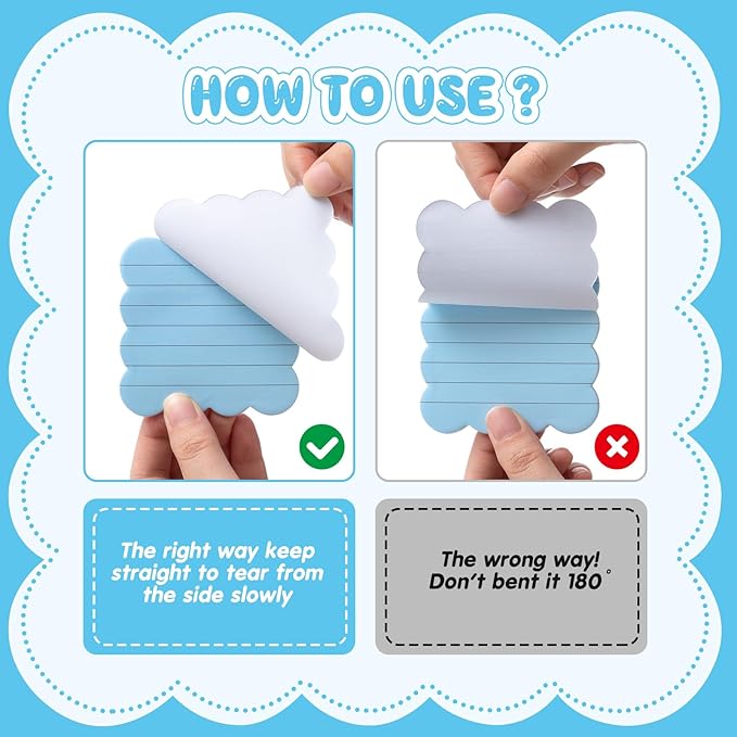 Eaasty 8 Pack Scalloped Aesthetic Sticky Notes Bulk Colorful Cute Wavy Self Sticky Note Pads 3" x 3" Lined Rainbow Colors Note Pads for Back to School Office Supplies 240 Sheets