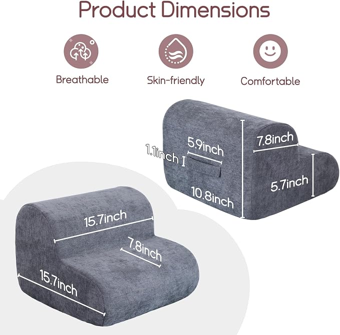 Foot Rest for Under Desk at Work, Ergonomic 2-Height Sponge Foot Stool for Office, Home, Sofa & Gaming Chair, Desk Accessories Footrest Cushion to Support Legs, Relax Ankles & Relieve Pain(A-Blue)