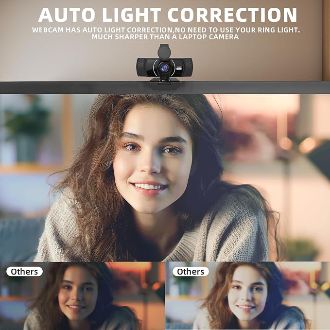 PEATOP Full HD Webcam for PC 1080P with Microphone,Computer Webcam 110° Field of View Streaming Camera with Cover Tripod Auto Light Correction Webcams for Zoom,Video Call, Skype,Teams