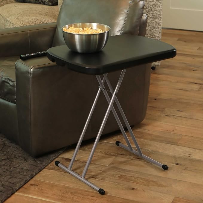 LIFETIME Adjustable Folding Laptop Table TV Tray, 26 Inch, Black