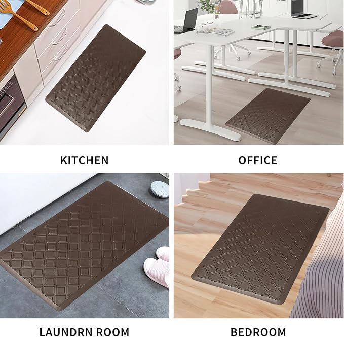 17.3 x 30 Inch Waterproof Anti Fatigue Comfort Kitchen Mat, Thick Non-Slip Standing Desk Mat, Commercial Pads for Offices, Home, Garages