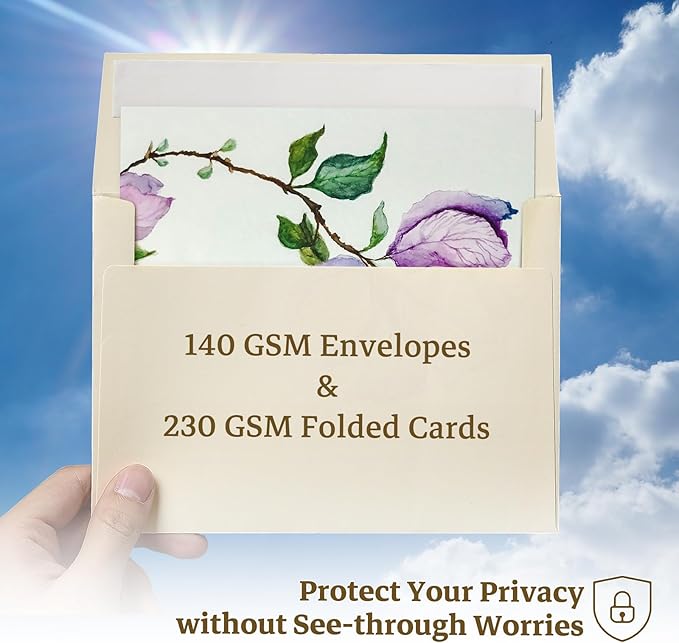 Folded Cream Blank Cards and Envelopes 4x6, 100 Pack Goefun Ivory Card Stock 4 x 6 and A6 Envelopes Self Seal for Invitations, Wedding, DIY Greeting Cardstock, Birthday, Baby Shower & All Occasion