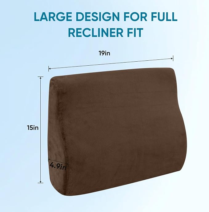 Lumbar Support Pillow for Recliner and Couch, Ergonomic Back Support Pillow | Dual-Layer Memory Foam, Soft Velvet Cover, Lower Back Pain Relief, Back Cushions for Recliner, Sofa & Gaming Chair