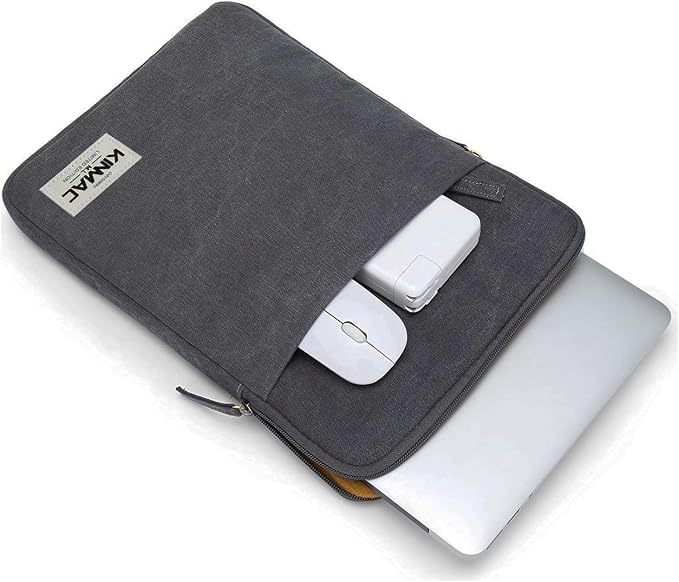 Kinmac 360° Protective Vertical Laptop Sleeve Case Cover Bag with Pocket for MacBook Air 13 inch,iPad Pro 13" and 12.5-13.3 inch HP Lenovo Dell ASUS Acer Laptop (Grey)