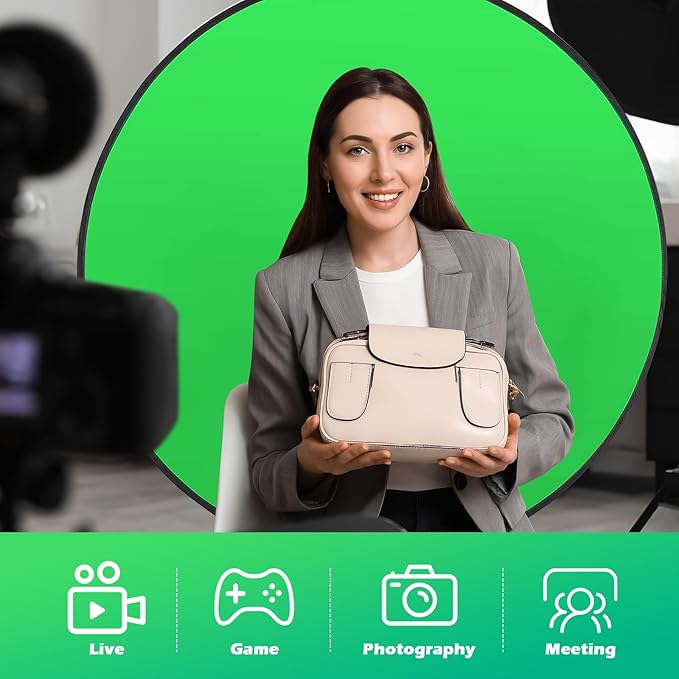 Portable Green Screen Chair, 57 in Collapsible Greenscreen Backdrop with Stand Double Sided Green Background, Chroma Key Backdrop for Zoom/Streaming, Gaming & Meetings