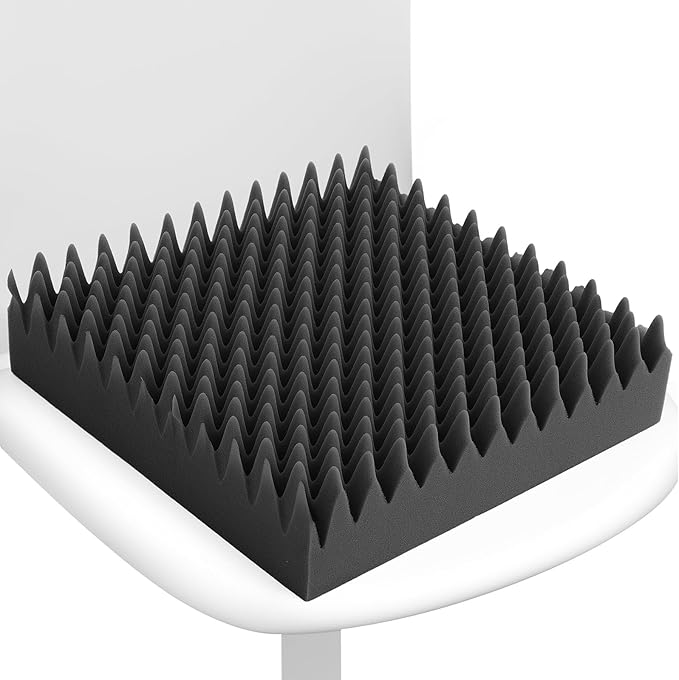Geiserailie 1 Pcs Egg Foam Pad Eggs Chair Cushion to Relieve Back Foam Seat Cushion Chair Accessories Pad for Office Recliner Wheelchair Home Car (18 x 16 x 4 Inches Egg-Shaped,Black Gray)