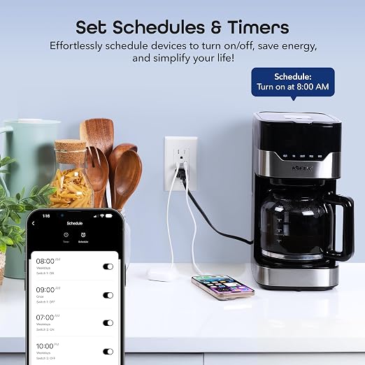 Geeni Current Smart Wi-Fi Outlet with 2 Fast Charge USB Ports (20W USB-C PD & Quick Charge USB-A), Voice Control, No Hub Required, Compatible with Alexa & Google Home