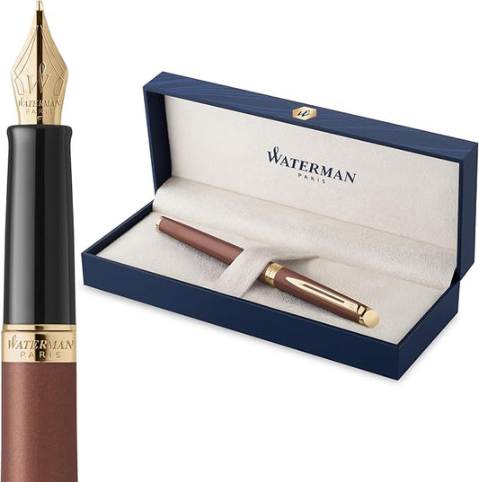 Waterman Hémisphère Fountain Pen | The Understated Edit | Copper Red | Fountain Pen with Medium Stainless Steel Nib | Gift Box