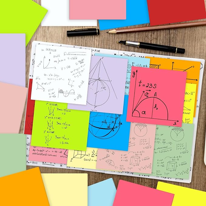 Super Sticky Notes,6 Pads Self-Stick Note Pads 3 x 3 in,600 Sheets Total Sticky Notepad Bulk Post,Office Supplies,School Supplies,Christmas Decor (Bright Yellow, 6 Pads Sticky Notes 3x3)