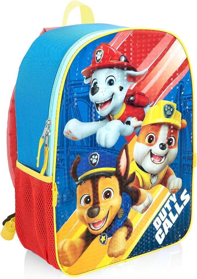 Paw Patrol Backpack with Lunch Box for Kids - Bundle with 16" School Bag, Lunch Bag, Stickers, Water Bottle, More | Paw Patrol School Backpack and Lunchbox for Boys